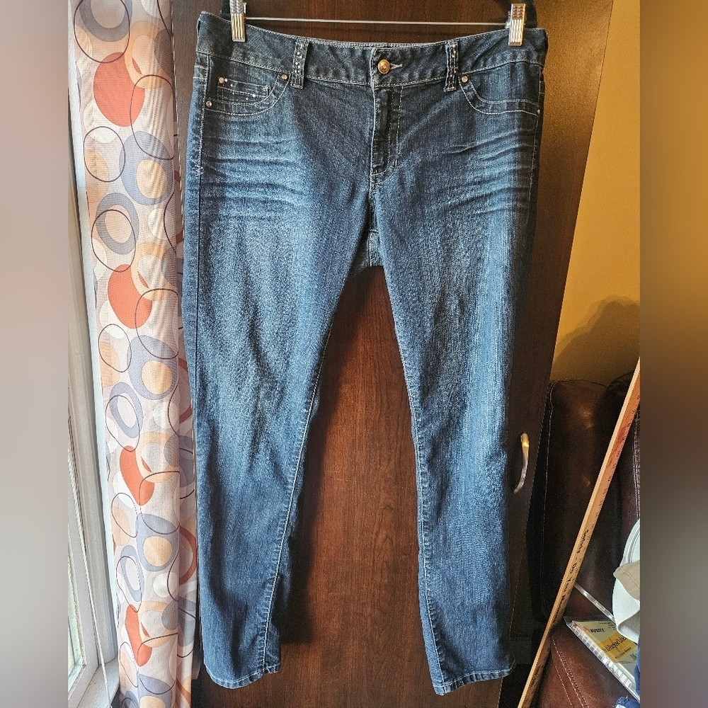 Maurices Dark Blue Skinny Jeans Size XL